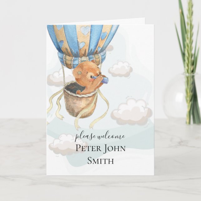 Nalle Luftballong Card Kort (Framsida)