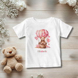 Nalle Luftballong Rosa Girl Girl Personlig T Shirt