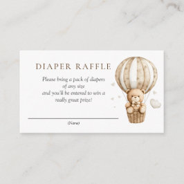 Nalle Luftballong Shower Diaper Raffle Tilläggskort