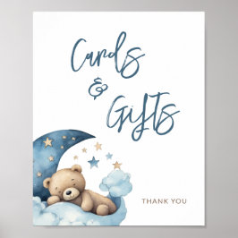 Nalle Måne babyskidkort och presentkort Poster