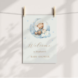 Nalle Måne över Måne babyduschen Poster