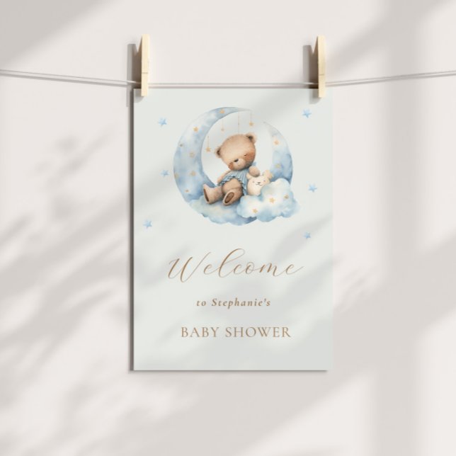 Nalle Måne över Måne babyduschen Poster (Skapare uppladdad)