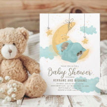 Nalle Måne Stars Boy Baby Shower
