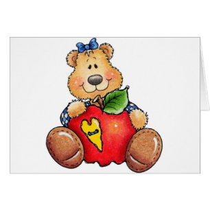 Nalle med Apple Hälsningskort