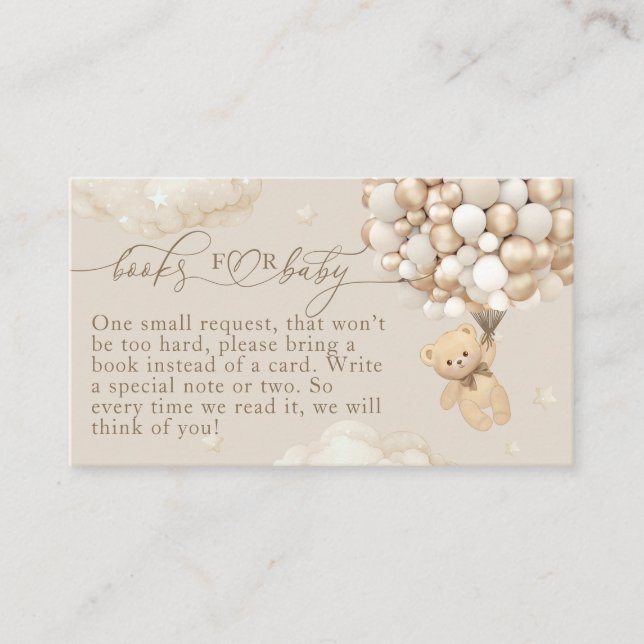 Nalle med babyskor för Neutralt av ballonger Tilläggskort (Framsida)