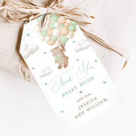 Nalle med babyvisningsprogram för Gröntar Presentetikett