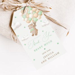 Nalle med babyvisningsprogram för Gröntar Presentetikett