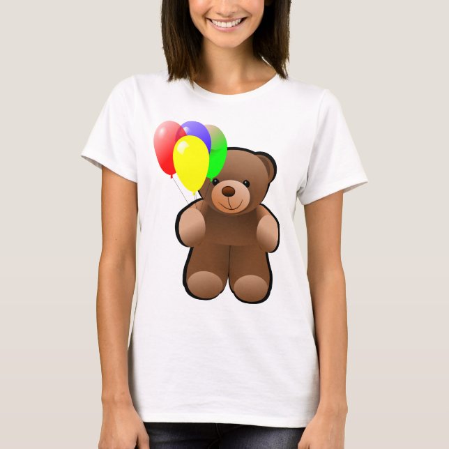 Nalle med ballonger t shirt (Framsida)