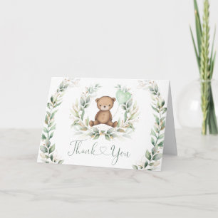 Nalle med Balloon Greenery Eucalyptus Utandning Kort