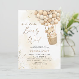 Nalle med Balloons Baby Shower-inbjudan Inbjudningar