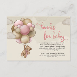 Nalle med begäran om rosa brunballonger bok tilläggskort