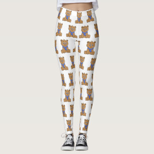 Nalle med blå halsduk leggings