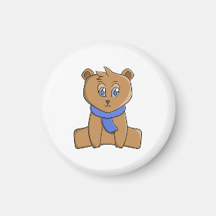 Nalle med blå halsduk magnet