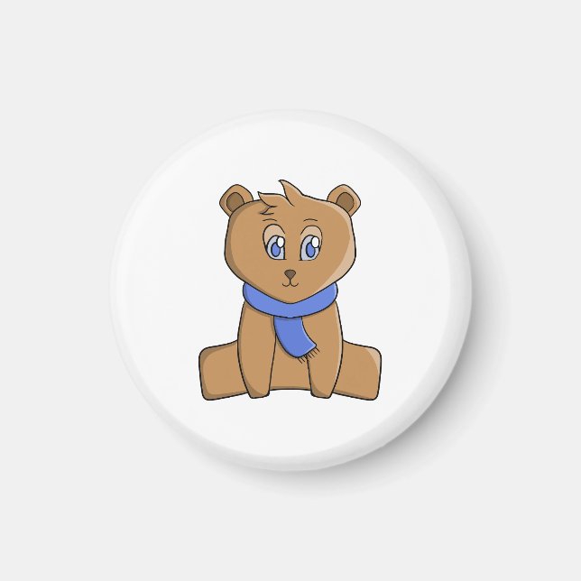 Nalle med blå halsduk magnet (Framsidan)