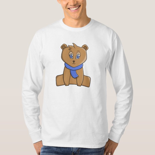Nalle med blå halsduk t shirt (Framsida)