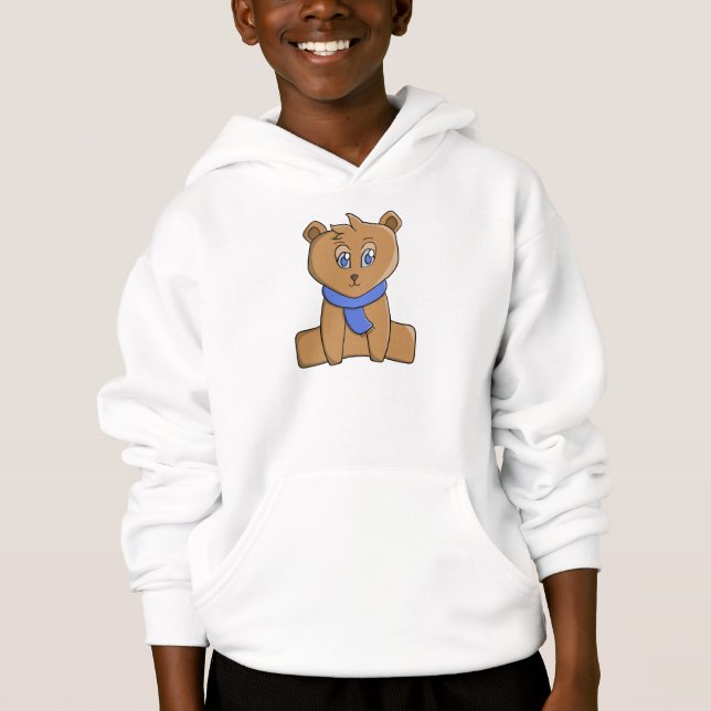 Nalle med blå halsduk t shirt (Framsida)