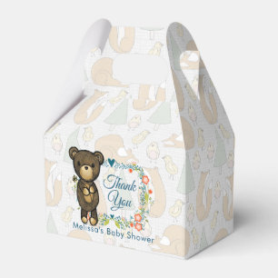 Nalle med Blommigt Utandning Babykläder Presentaskar