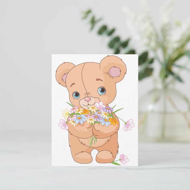 Nalle med Bouquet-inbjudningar Inbjudningar (Skapare uppladdad)