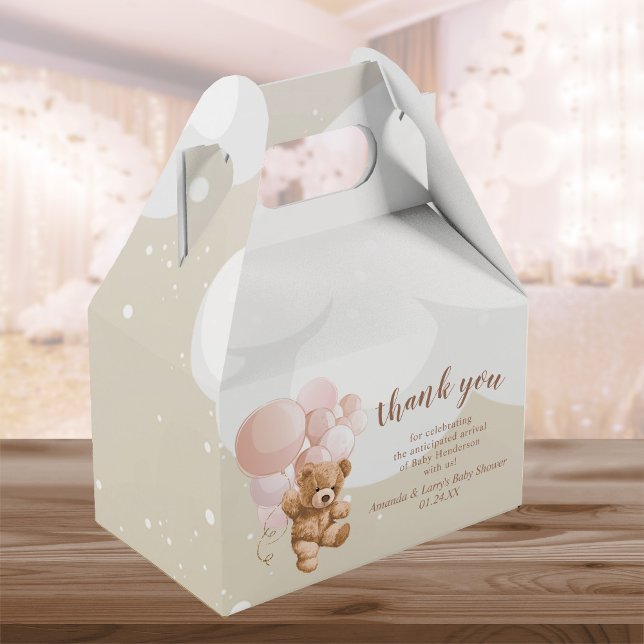Nalle med favoritruta för Rosa bubblor Presentaskar (Skapare uppladdad)