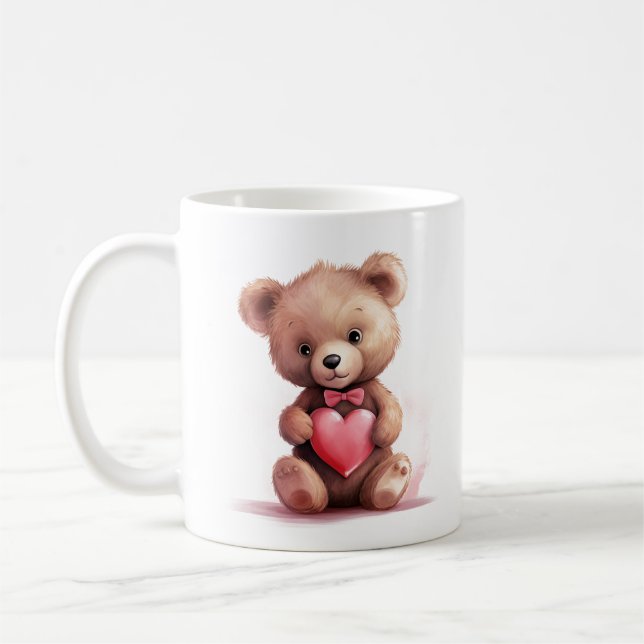 Nalle med Heart Mugg (Vänster)