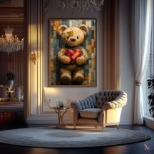 Nalle med hjärta i glaset Stil
