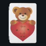 Nalle med hjärtklappad Nalle med hjärta iPad Mini Skydd<br><div class="desc">Nalle med hjärta - Sweet Nalle with Heart for Valentine Day</div>