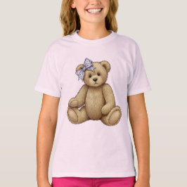 Nalle med Lilac Bow T Shirt