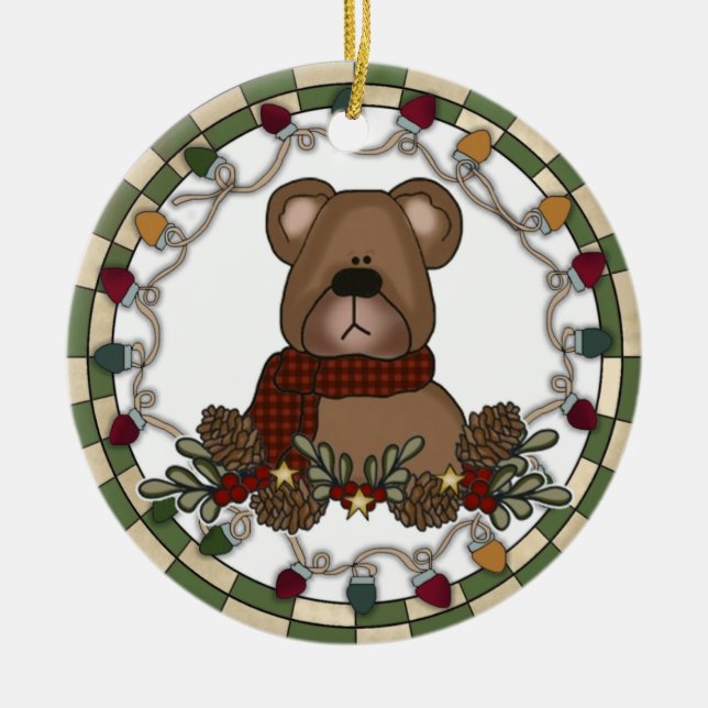 Nalle med Ljus ornament (Framsidan)