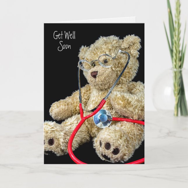 nalle med medicinskt styrekope kort (Framsida)
