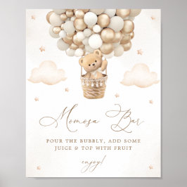 Nalle med Neutralt Balloons Mimosa Pub Poster