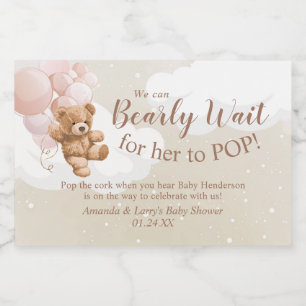 Nalle med Rosa Balloons Mini Sparkling Vin