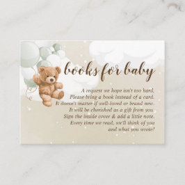 Nalle med Sage Balloals Bokar för Baby Card Tilläggskort