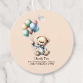Nalle med Tacken Bubblor Baby Shower Gåvor Etiketter
