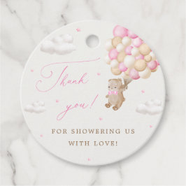 Nalle med Tacken Rosa Blegeringar Gåvor Etiketter