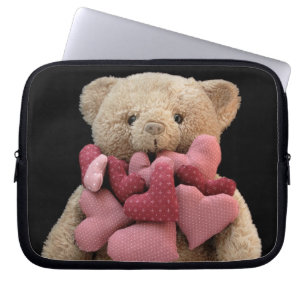 nalle med tyghjärtalaptop sleeve