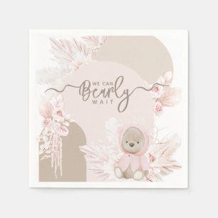 Nalle Modern Boho Girl Baby Shower Pappersservett