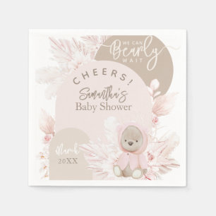Nalle Modern Boho Girl Baby Shower Pappersservett