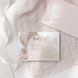 Nalle Modern Boho Girl Shower Bokar för baby Tilläggskort