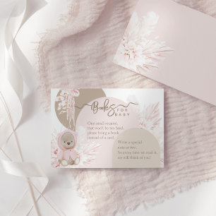 Nalle Modern Boho Girl Shower Bokar för baby Tilläggskort
