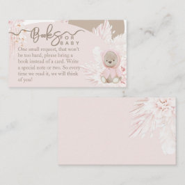 Nalle Modern Boho Rosa Baby Shower bokar Tilläggskort