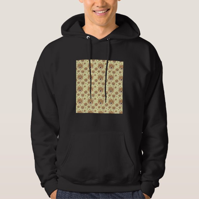 Nalle Mönster Hoodie (Framsida)