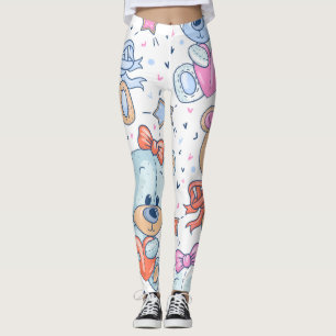 Nalle mönster leggings