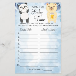 Nalle Namn som baby tune duschkort Flygblad