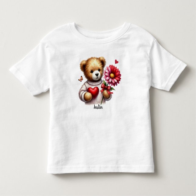 Nalle Namn Valentines day T Shirt (Framsida)