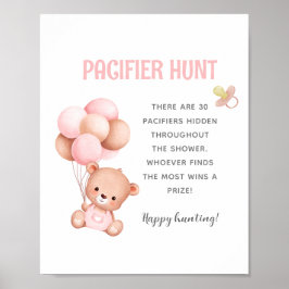 Nalle Nappar Hunt Baby Shower Game Poster
