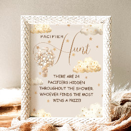 Nalle Nappar Hunt Funny Game Sign Poster
