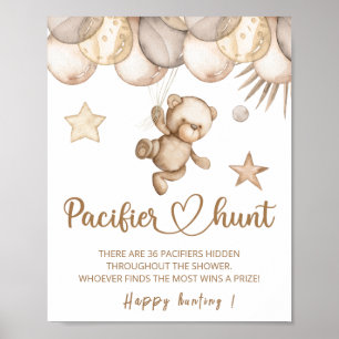 Nalle Nappar jagar babyduschspel Poster