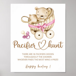 Nalle Nappar jagar babyduschspel poster