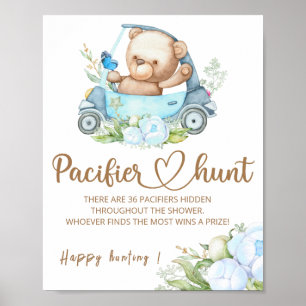 Nalle Nappar jagar babyduschspel poster
