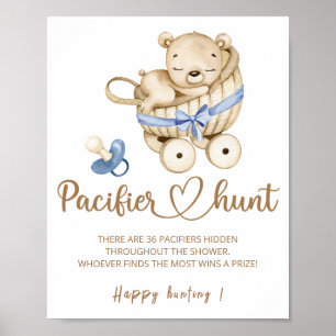 Nalle Nappar jagar babyduschspel poster